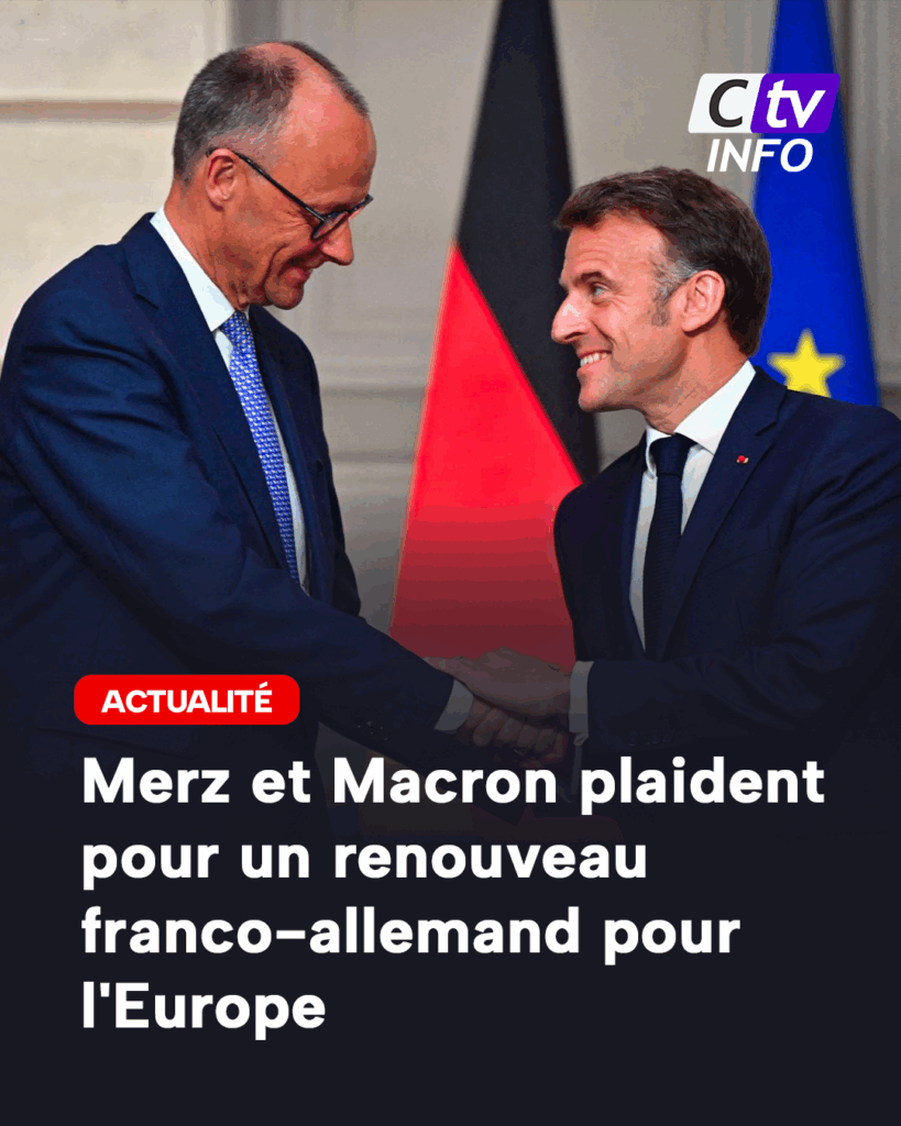 Paris, France. 7 mai 2025. Le président français Emmanuel Macron et le chancelier allemand nouvellement élu Friedrich Merz tiennent une conférence de presse conjointe lors de leur rencontre à l'Élysée, à Paris, le 7 mai 2025. Photo : Christian Liewig/Pool/ABACAPRESS.COM. Crédit : Abaca Press/Alamy Live News.