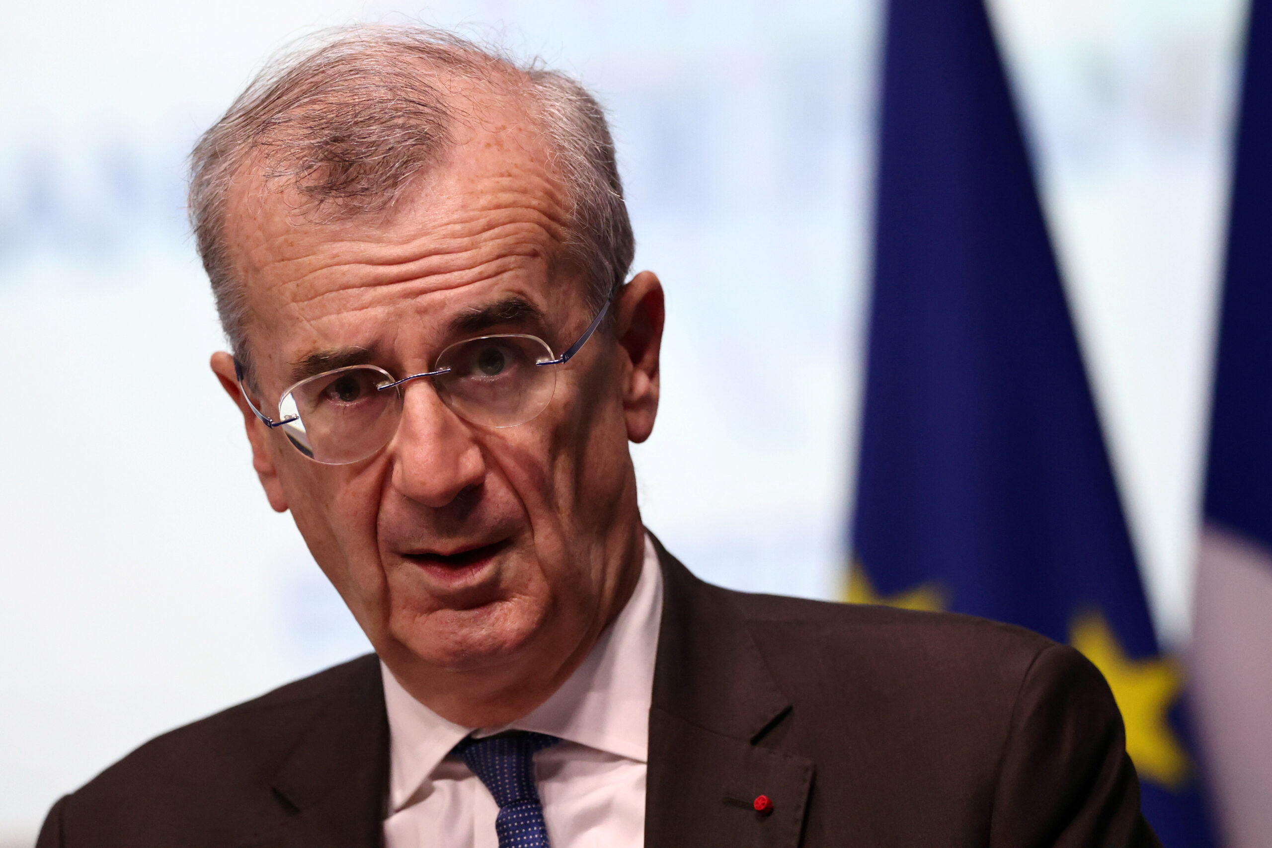 Le gouverneur de la Banque de France, François Villeroy de Galhau, lors de la réunion annuelle des dirigeants de petites et moyennes entreprises à la Banque de France à Paris, France. /Photo prise le 22 octobre 2021/REUTERS/Sarah Meyssonnier
